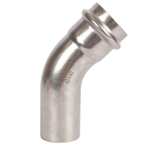 Угольник 45° однораструбный НПр 42x42 пресс, нержавеющая сталь Rommer Угольник 45° однораструбный НПр 42x42 пресс, нержавеющая сталь Rommer