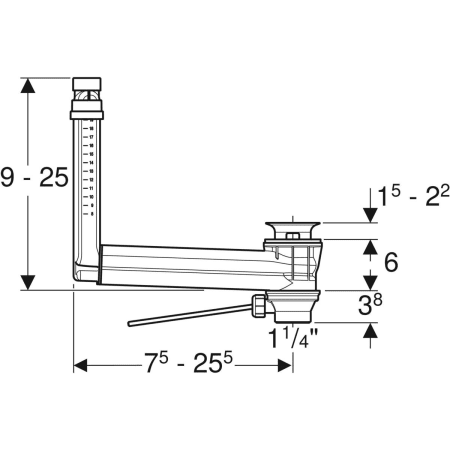 Соединительный элемент для раковины Geberit Clou, с рычаговым задействованием 152.018.00.1 Соединительный элемент для раковины Geberit Clou, с рычаговым задействованием 152.018.00.1
