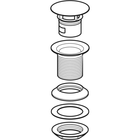 Донный клапан Geberit с отводом без возможности перекрытия слива и с крышкой клапана 152.050.21.1 Донный клапан Geberit с отводом без возможности перекрытия слива и с крышкой клапана 152.050.21.1