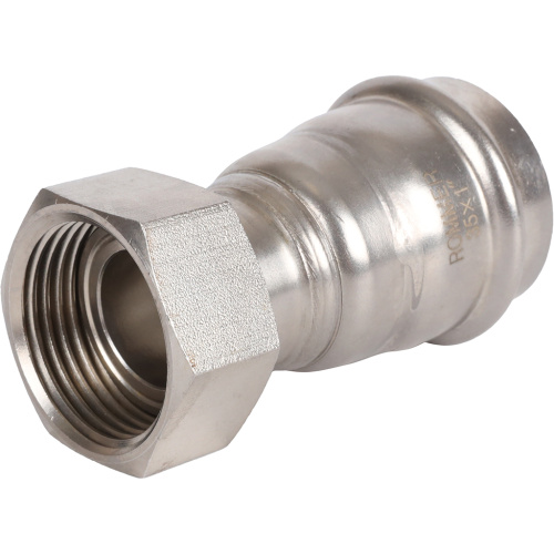 Соединитель с накидной гайкой 35x1" пресс, нержавеющая сталь Rommer Соединитель с накидной гайкой 35x1" пресс, нержавеющая сталь Rommer