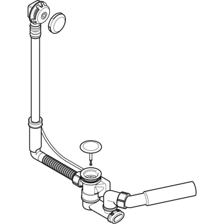 Слив для ванны Geberit с поворотным механизмом, d52, с декоративным комплектом 150.520.21.1