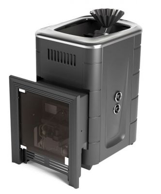 Газовая банная печь Таймыр Мини 2017 Inox БСЭ ЗК ТО антрацит