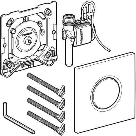 Система пневматического управления смывом писсуара Geberit, смывная клавиша типа 01 116.011.21.5