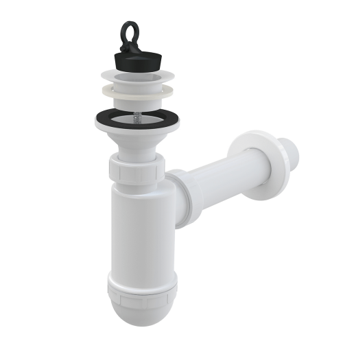 Сифон Alcaplast Ø40 для раковины, с пластмассовой peшeткой Ø63 A42 Сифон Alcaplast Ø40 для раковины, с пластмассовой peшeткой Ø63 A42