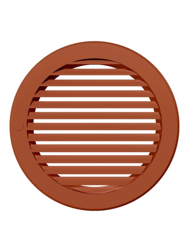 15РКН терр, Решетка наружная вентиляционная круглая D200 с фланцем D150, ASA, терракотовая 15РКН терр, Решетка наружная вентиляционная круглая D200 с фланцем D150, ASA, терракотовая