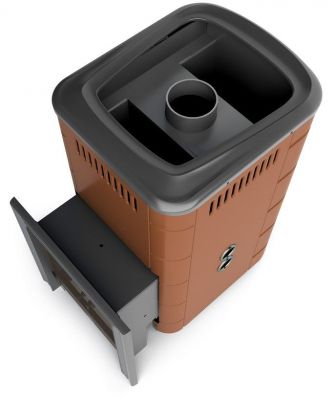 Газовая банная печь Уренгой 2018 Inox БСЭ ТО терракота