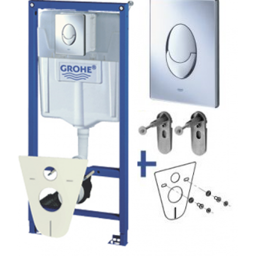Инсталляция для унитаза 4 в 1 Grohe Rapid SL, бачок GD2, клавиша Skate Air, звукоизоляция 38750001 Инсталляция для унитаза 4 в 1 Grohe Rapid SL, бачок GD2, клавиша Skate Air, звукоизоляция 38750001