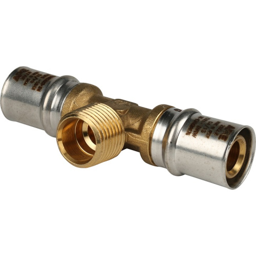 Тройник с резьбой пресс 20x1/2"Нx20 Stout металлопластик SFP-0008-201220