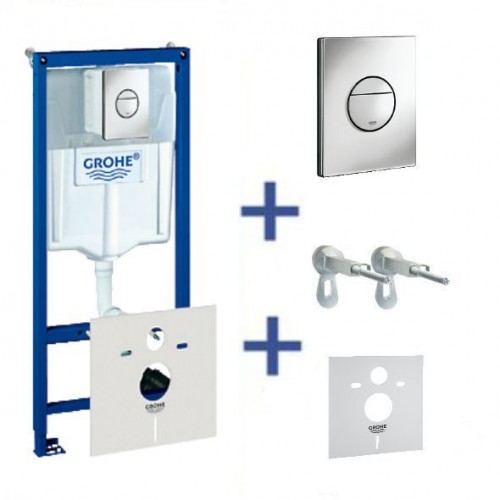 Инсталляция для унитаза 4 в 1 Grohe Rapid SL, бачок GD2, клавиша Nova Cosmopolitan, звукоизоляция 38813001 Инсталляция для унитаза 4 в 1 Grohe Rapid SL, бачок GD2, клавиша Nova Cosmopolitan, звукоизоляция 38813001
