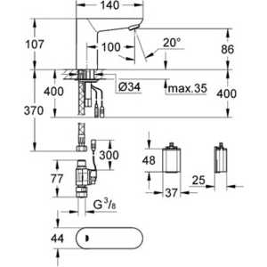Монокран Grohe Euroeco Cosmopolitan E 36271000 хром, сенсор Монокран Grohe Euroeco Cosmopolitan E 36271000 хром, сенсор