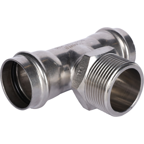 Тройник с резьбой ВПр-НР 35x11/4"x35 пресс, нержавеющая сталь Rommer Тройник с резьбой ВПр-НР 35x11/4"x35 пресс, нержавеющая сталь Rommer