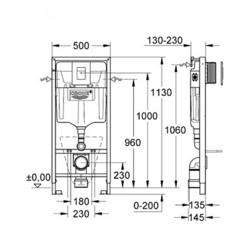 Инсталляция для унитаза 5 в 1 Grohe Rapid SL, бачок GD2, клавиша Skate Cosmopolitan, звукоизоляция, Fresh система 38827000 Инсталляция для унитаза 5 в 1 Grohe Rapid SL, бачок GD2, клавиша Skate Cosmopolitan, звукоизоляция, Fresh система 38827000