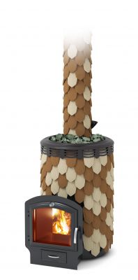 Банная печь Альфа Панголина Inox ЧДБСЭ ЗК шамот- терракота