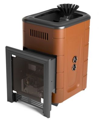 Газовая банная печь Таймыр Мини 2017 Inox БСЭ ЗК ТО терракота