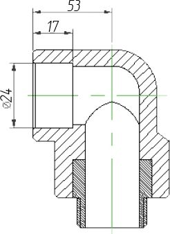 Угольник 90° соединительный Kalde 25x3/4"Н полипропилен 3222-emo-250c00