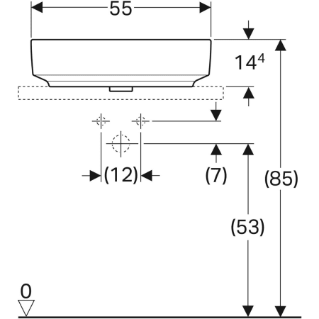 Накладная раковина Geberit VariForm эллиптической формы 500.774.01.2