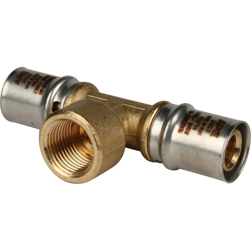 Тройник с резьбой пресс 20x1/2"Вx20 Stout металлопластик SFP-0007-001220