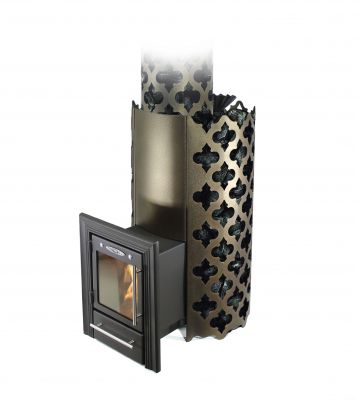 Банная печь Арабеска Inox Люмина черная бронза