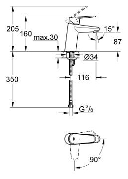 Смеситель для раковины Grohe Eurodisc Cosmopolitan 2338220E хром Смеситель для раковины Grohe Eurodisc Cosmopolitan 2338220E хром