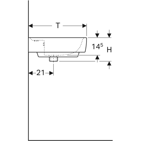 Раковина Geberit Renova Plan с полкой 122100000
