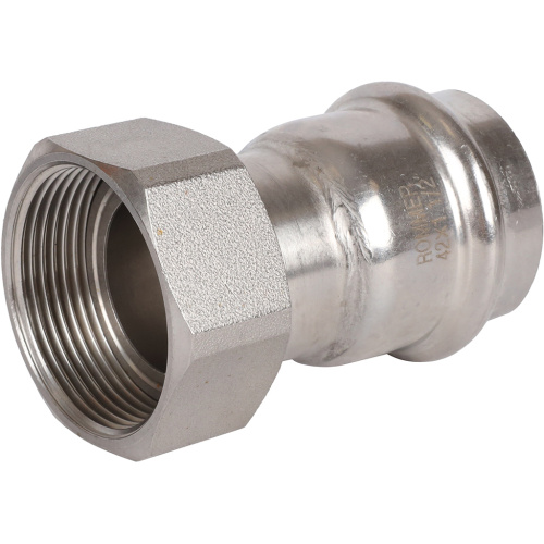 Соединитель с накидной гайкой 42x11/2" пресс, нержавеющая сталь Rommer Соединитель с накидной гайкой 42x11/2" пресс, нержавеющая сталь Rommer