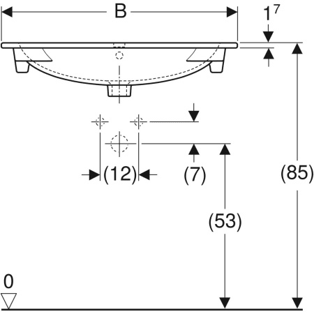 Встраиваемая раковина Geberit Acanto 500.641.01.2