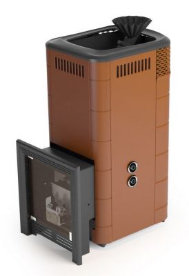 Газовая банная печь Таймыр XXL 2017 Inox БСЭ ЗК ТО терракота