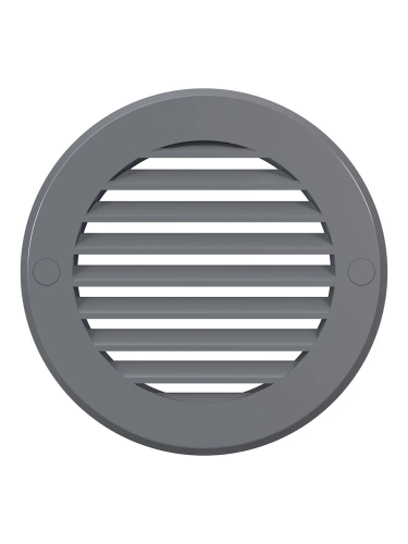 10РКН сер, Решетка наружная вентиляционная круглая D136 с фланцем D100, ASA, серая 10РКН сер, Решетка наружная вентиляционная круглая D136 с фланцем D100, ASA, серая