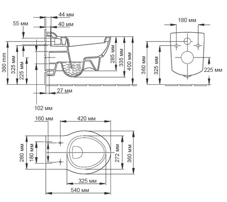 Унитаз подвесной Jacob Delafon Ove E1585-00 белый 360х335х540 Унитаз подвесной Jacob Delafon Ove E1585-00 белый 360х335х540