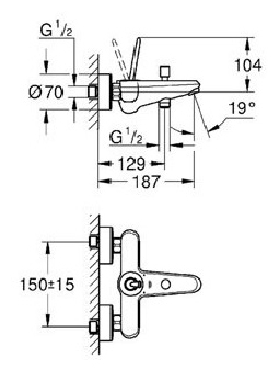Смеситель для ванны Grohe Eurodisc Joy 23431000 Хром Смеситель для ванны Grohe Eurodisc Joy 23431000 Хром
