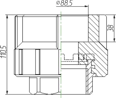 Соединитель под ключ Kalde 90х3"В полипропилен 3222-nfo-903006