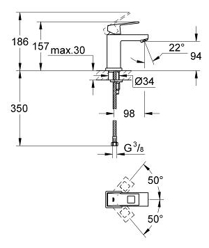 Смеситель для раковины Grohe Eurocube 23132000 хром Смеситель для раковины Grohe Eurocube 23132000 хром
