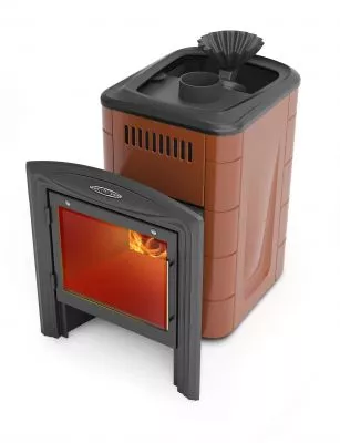 Банная печь Гейзер Мини 2016 Inox Витра ЗК терракота Банная печь Гейзер Мини 2016 Inox Витра ЗК терракота