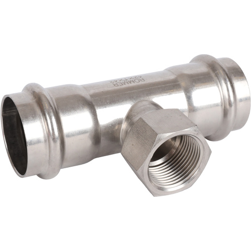 Тройник с резьбой ВПр-ВР 42x1"x42 пресс, нержавеющая сталь Rommer Тройник с резьбой ВПр-ВР 42x1"x42 пресс, нержавеющая сталь Rommer