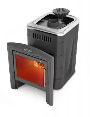 Банная печь Гейзер Мини 2016 Inox Витра ЗК антрацит Банная печь Гейзер Мини 2016 Inox Витра ЗК антрацит
