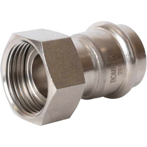 Соединитель с накидной гайкой 28x1" пресс, нержавеющая сталь Rommer Соединитель с накидной гайкой 28x1" пресс, нержавеющая сталь Rommer