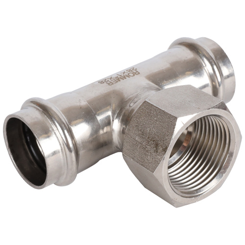 Тройник с резьбой ВПр-ВР 28x1"x28 пресс, нержавеющая сталь Rommer Тройник с резьбой ВПр-ВР 28x1"x28 пресс, нержавеющая сталь Rommer