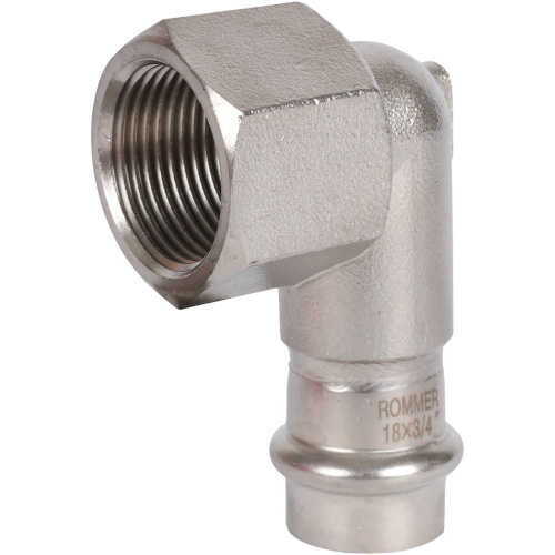 Угольник с резьбой ВПр-ВР 18х3/4" пресс, нержавеющая сталь Rommer Угольник с резьбой ВПр-ВР 18х3/4" пресс, нержавеющая сталь Rommer
