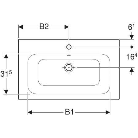 Встраиваемая раковина Geberit Renova Plan 122200000