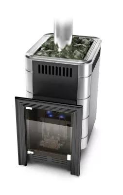 Газовая банная печь Уренгой-2 Inox БСЭ антрацит НВ Газовая банная печь Уренгой-2 Inox БСЭ антрацит НВ