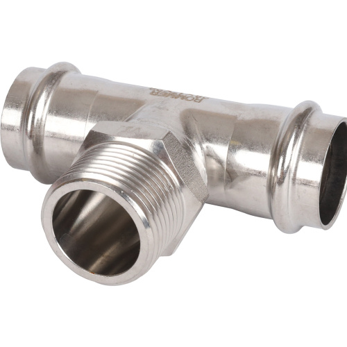 Тройник с резьбой ВПр-НР 28x1"x28 пресс, нержавеющая сталь Rommer Тройник с резьбой ВПр-НР 28x1"x28 пресс, нержавеющая сталь Rommer