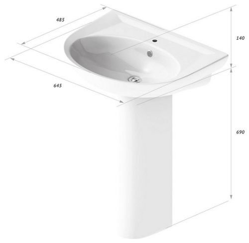 Пьедестал Sanita Luxe Classic белый Пьедестал Sanita Luxe Classic белый