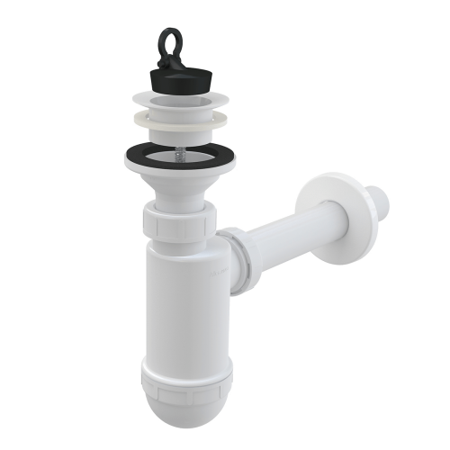 Сифон Alcaplast Ø32, для раковины, с пластмассовой peшeткой Ø63 A420 Сифон Alcaplast Ø32, для раковины, с пластмассовой peшeткой Ø63 A420