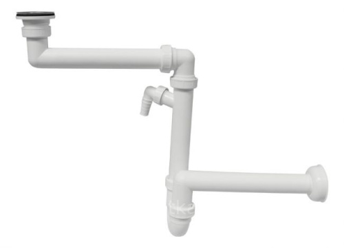 Сифон Alcaplast для мойки экономящий пространство с штуцером A870P-DN40 Сифон Alcaplast для мойки экономящий пространство с штуцером A870P-DN40