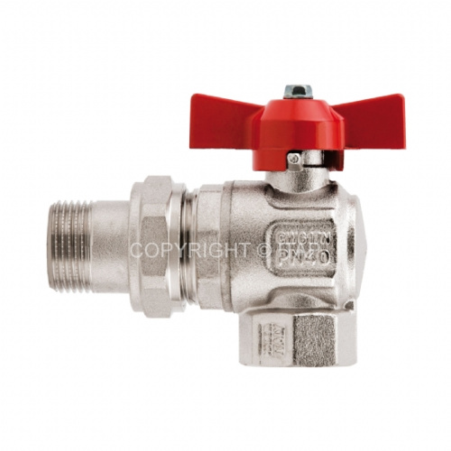 Угловой кран шаровой с уплотнением 3/4"ВН с американкой, ручка бабочка ITAP Ideal 298 S 3/4' Угловой кран шаровой с уплотнением 3/4"ВН с американкой, ручка бабочка ITAP Ideal 298 S 3/4'