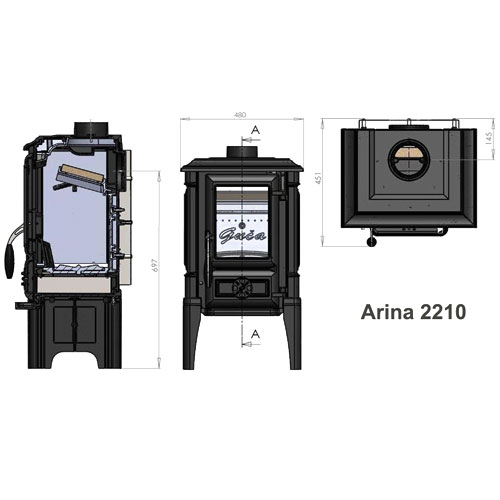 Печь-камин GUCA ARINA - 2210 (высокая) Печь-камин GUCA ARINA - 2210 (высокая)