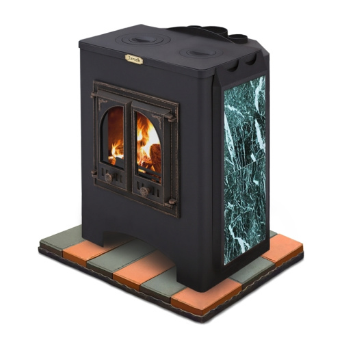 Отопительно варочная печь ЛиговЪ ШЛИССЕЛЬБУРГ в камне (змеевик)