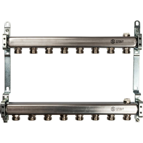 Коллектор отопления STOUT 1"нержа., 8x3/4" д/радиаторной разводки SMS 0923 000008