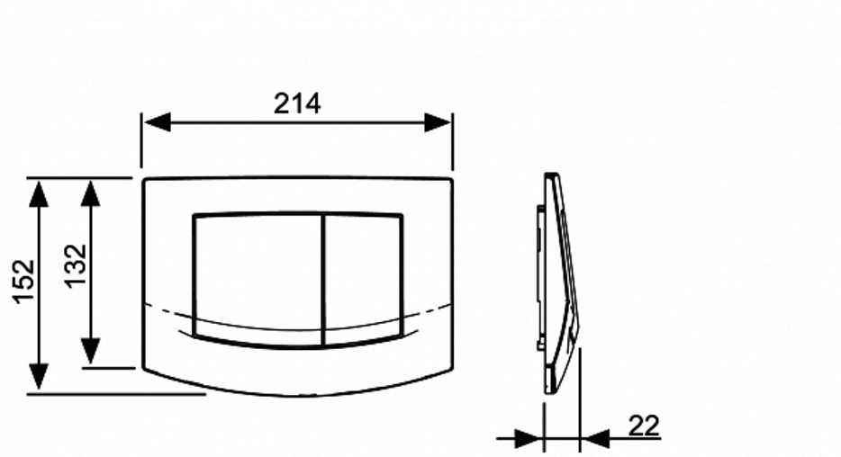 Клавиша смыва двойная TECEambia хром матовый 9240225 Клавиша смыва двойная TECEambia хром матовый 9240225