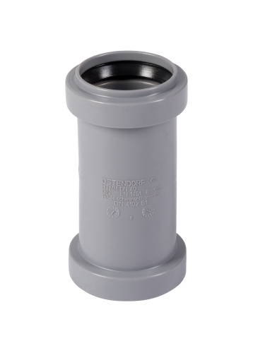 Муфта 40 двойная, двухраструбная HTMM Ostendorf внутренняя канализация Муфта 40 двойная, двухраструбная HTMM Ostendorf внутренняя канализация